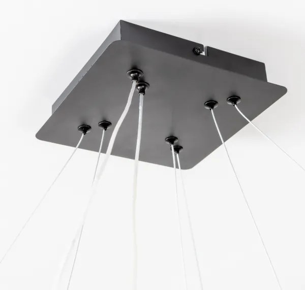 Brilagi - stmievateľný LED závesný luster na lanku FALCON SLIM LED/78W/230V 50x50 cm čierna + diaľkové ovládanie