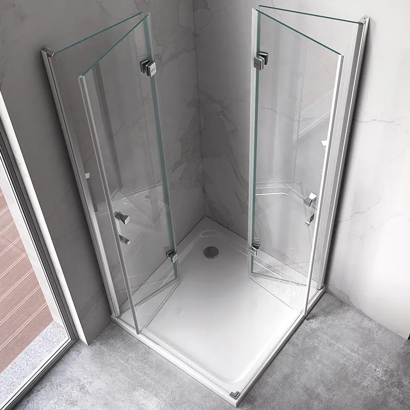 BPS-koupelny Obdĺžnikový sprchovací kút HYD-OK13A 100x90 chróm/transparent + vanička HYD-OSV-ST04A biela
