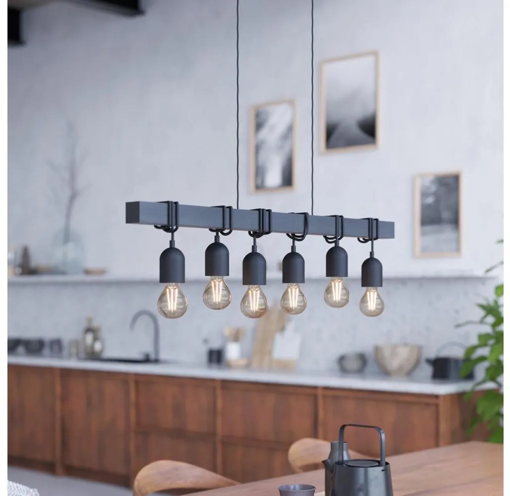 Eglo 44062 - Závesný luster TOWNSHEND 6xE27/60W/230V
