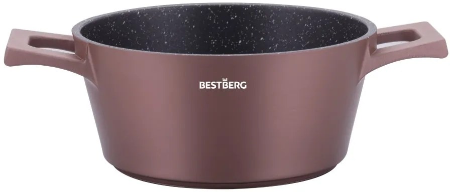 bestBerg BBN-1014C 14-dielna prémiová súprava riadu s nepriľnavým mramorovým povrchom / meď