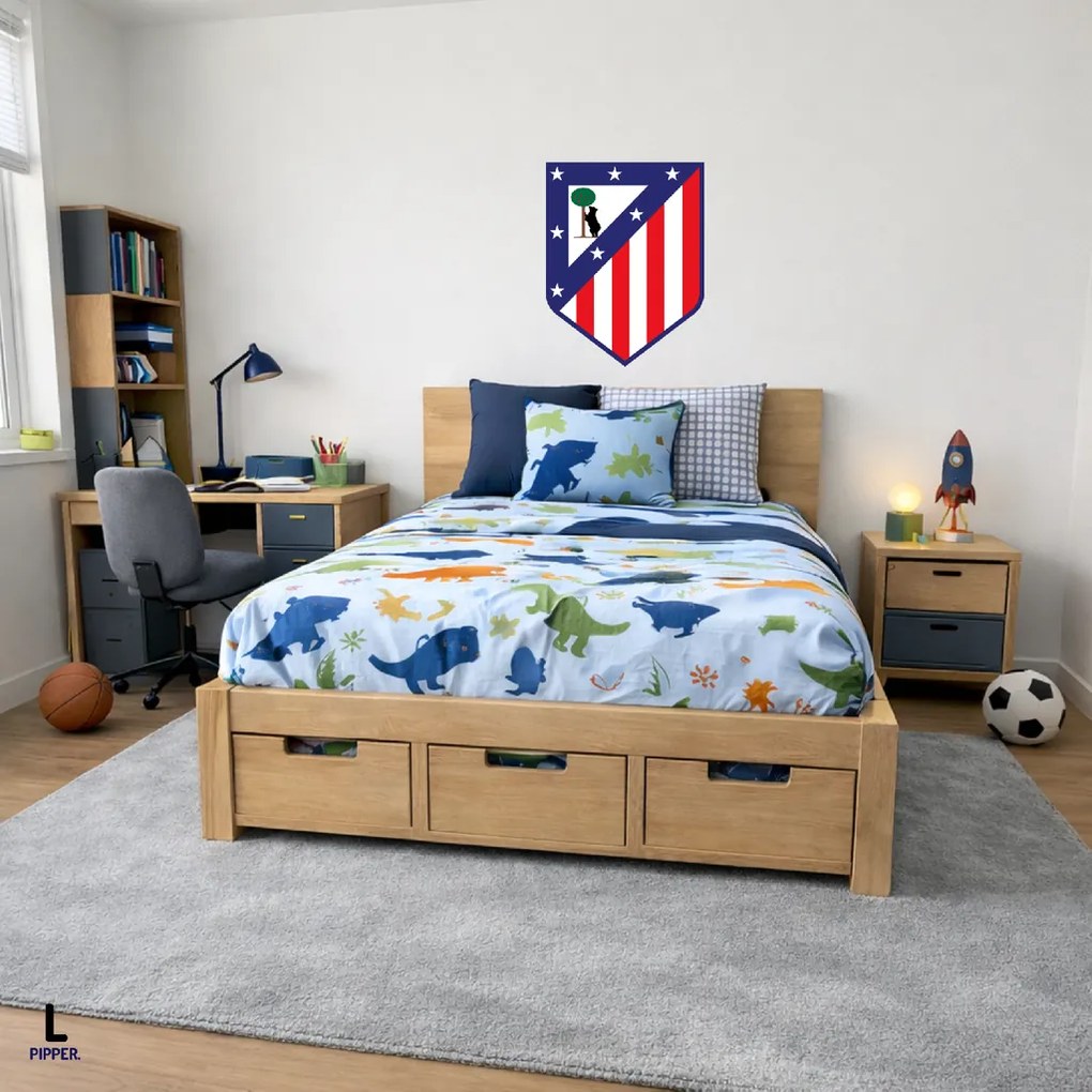 100x100cm Logo Atlético Madrid - textilná nálepka na stenu Veľkosť: 40 cm
