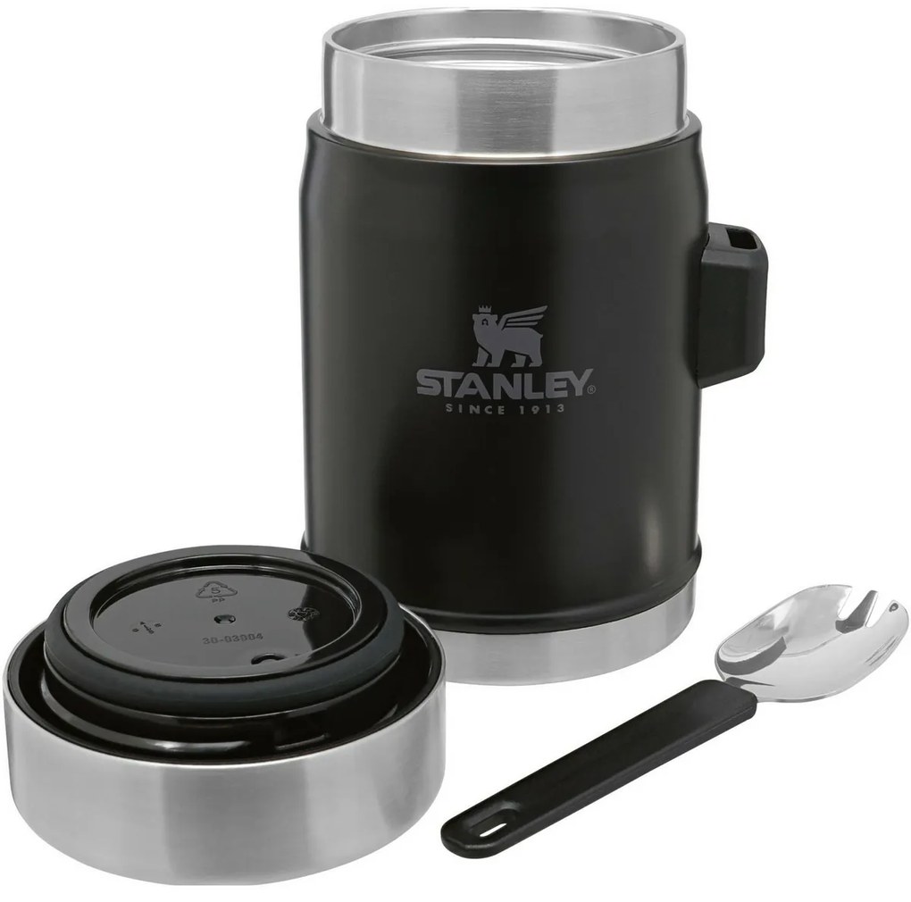 STANLEY termoska jedálenská 400ml s lyžicou/vidličkou čierna mat
