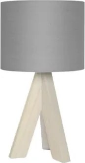 Stolná lampa Ging, šedá látka%