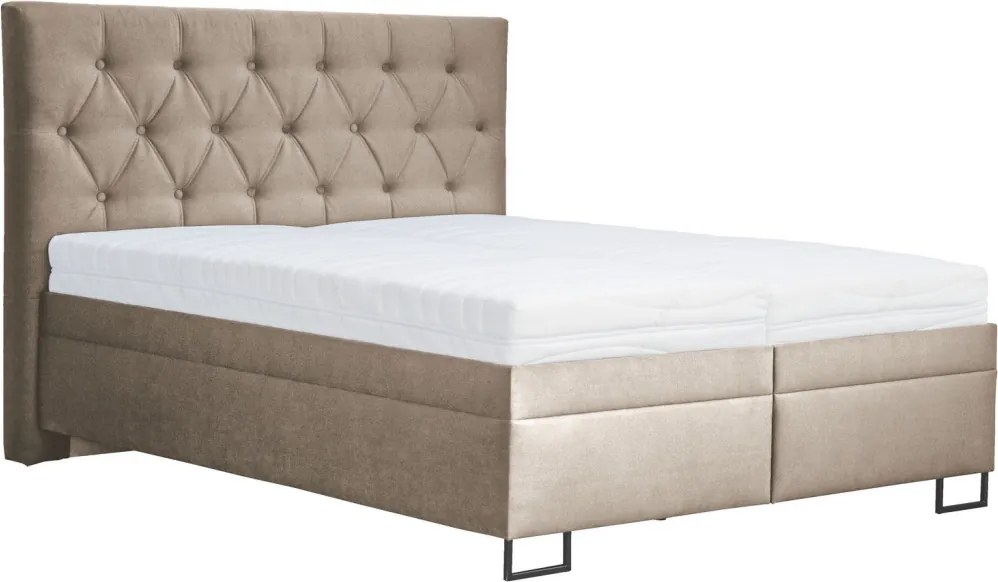 Posteľ Amy 180x200 cm, béžová latté látka