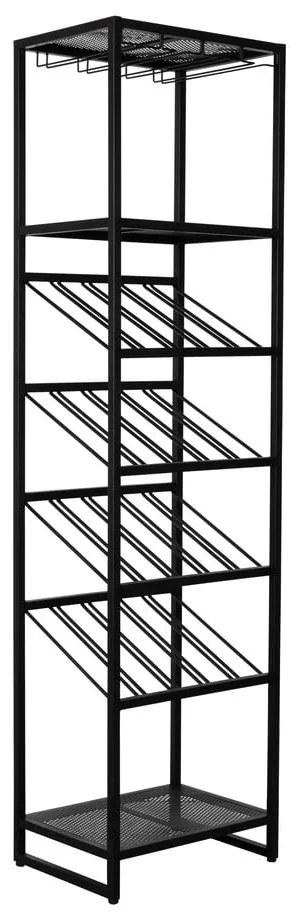 Čierna kovová vinotéka na 20 fliaš, 48x180 cm Cantor - Zuiver