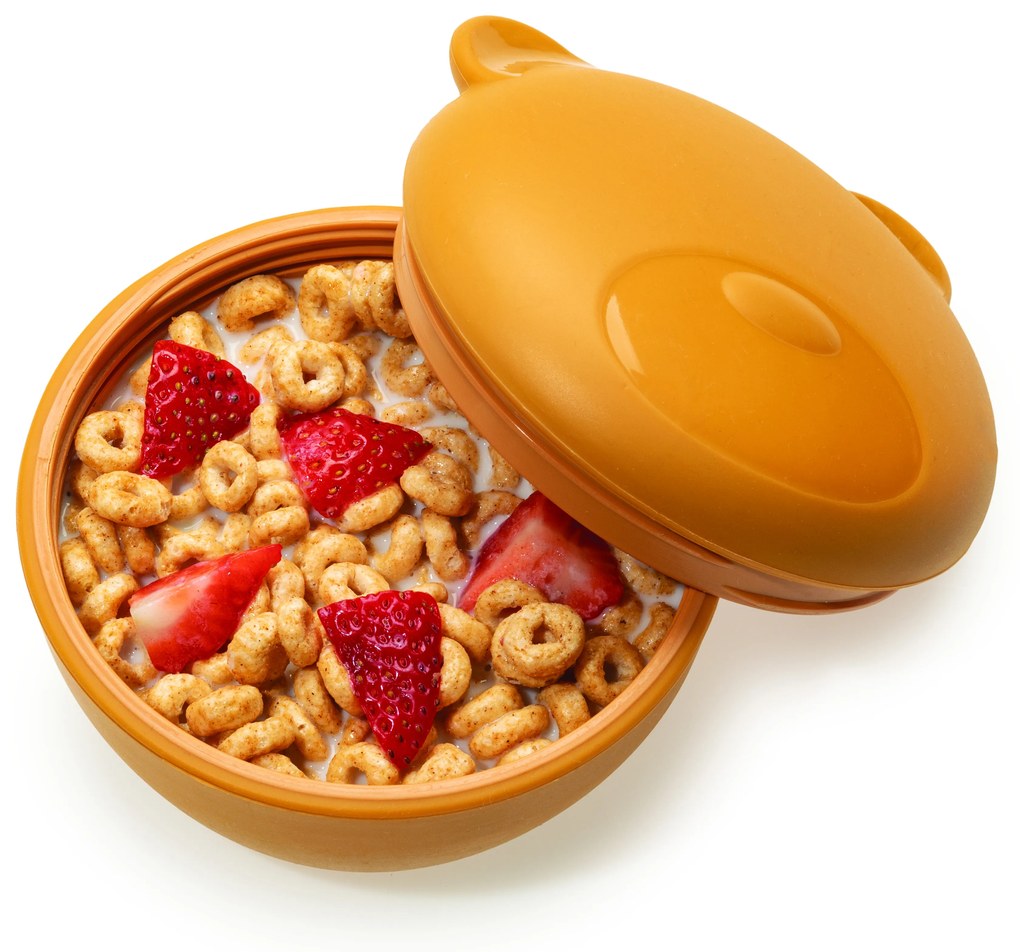 Silikónová škatuľka na desiatu s viečkom Medveď - 350 ml