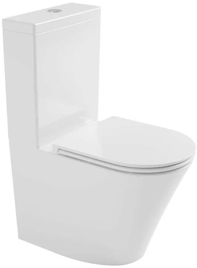 Bruckner Bruckner, DARIO RIMLESS WC kombi misa s nádržkou, spodný/zadný odpad, biela, 201.428.4