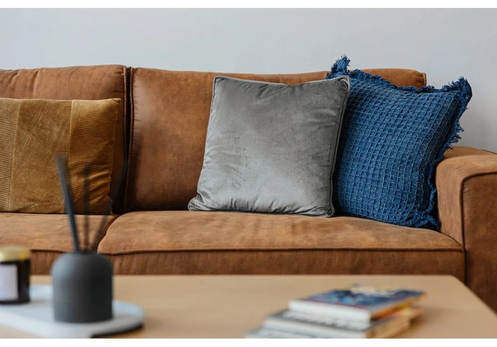 Koňakovohnedá pohovka z imitácie kože 224 cm Copenhagen – Scandic