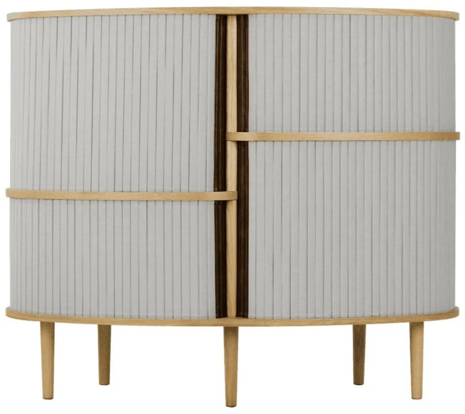 Skrinka v dekore duba s posuvnými dverami v sivo-prírodnej farbe 120x100x50 cm Audacious – UMAGE