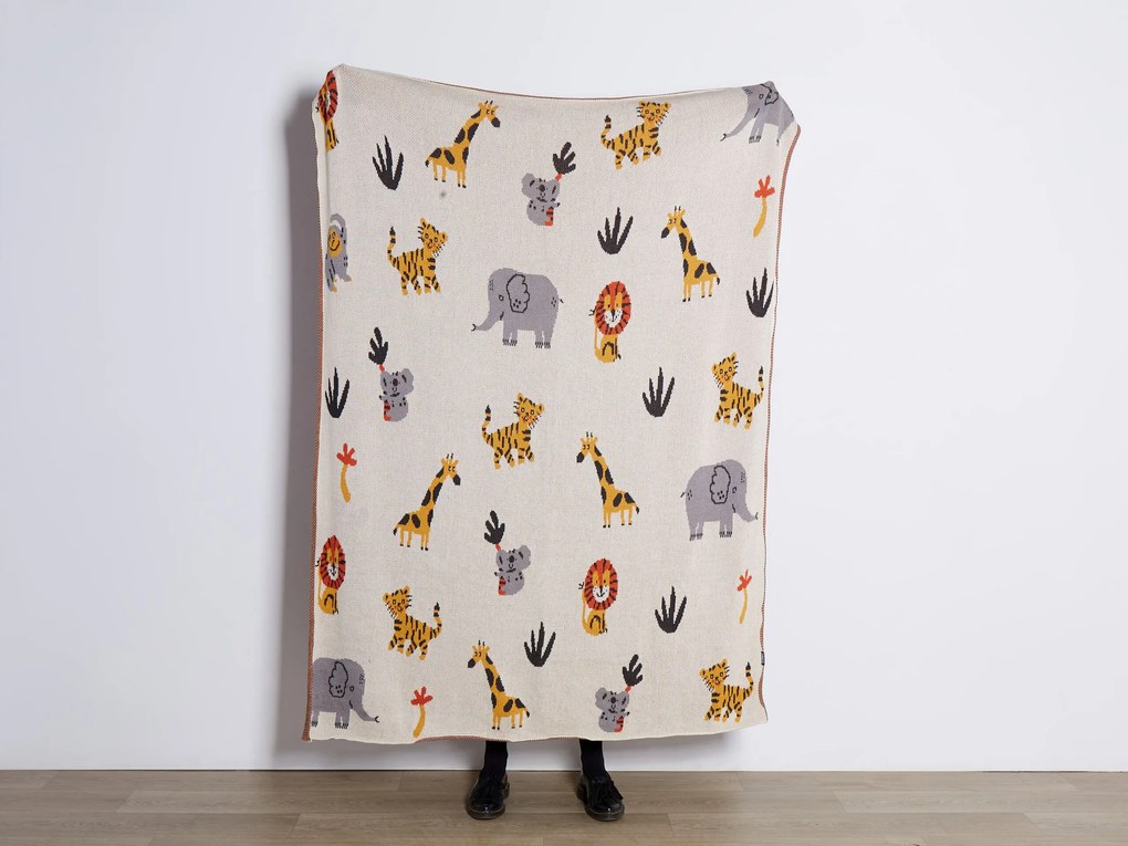 Bavlnená detská deka s motívom zvierat 130 x 170 cm viacfarebná SAMEO Beliani