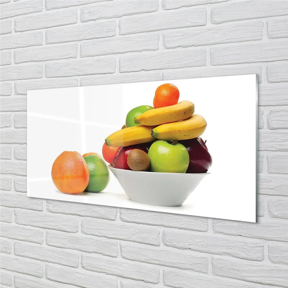 Obraz na skle Ovocie v miske 100x50 cm