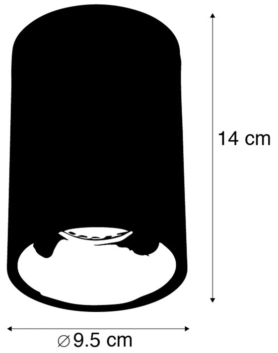 Inteligentný reflektor čierny so zlatom vrátane WiFi GU10 svetelného zdroja - Deep