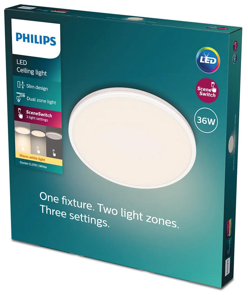 Philips 8719514432062 Ozziet stropné svietidlo LED 36W/3900lm 2700K biela SceneSwitch