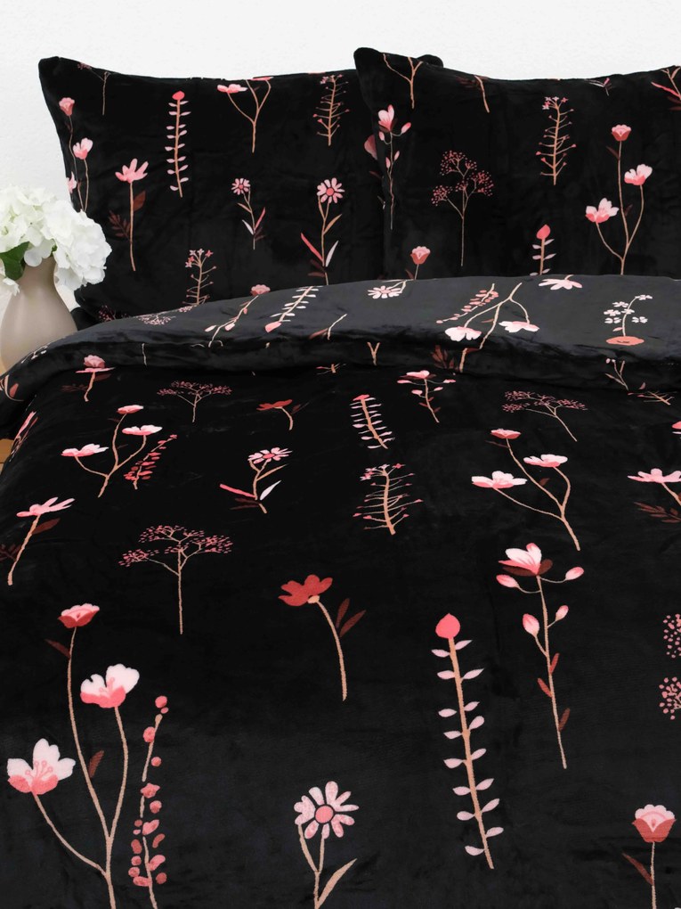 Predĺžené obliečky mikroplyš Exclusive – Vlčie maky čierne