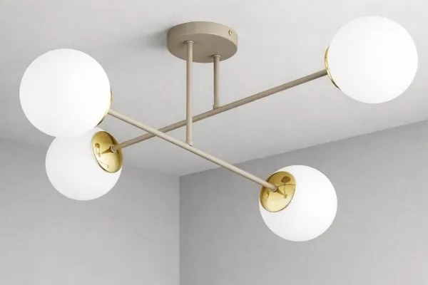 Brilagi - Prisadený luster MILO ECRU 4xE27/60W/230V béžová/zlatá