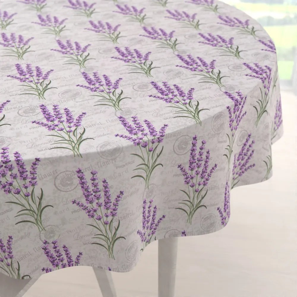 Biante Dekoračný okrúhly obrus PML-033 Provence levandule Ø 100 cm