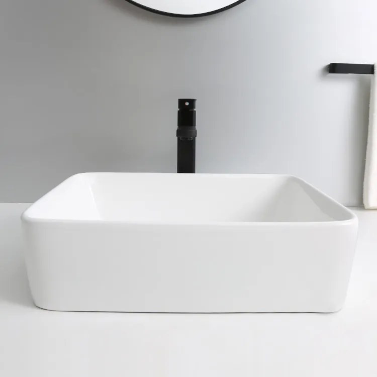 Erga Belle, umývadlo na dosku 480x370x130 mm, biela lesklá, ERG-V03-YT-038-WH