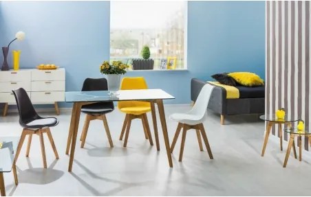 JEREMIE stolička Biela svetlý buk