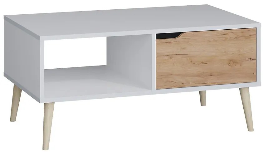 Konferenčný stolík Agnar D.Craft zlatá+Biely