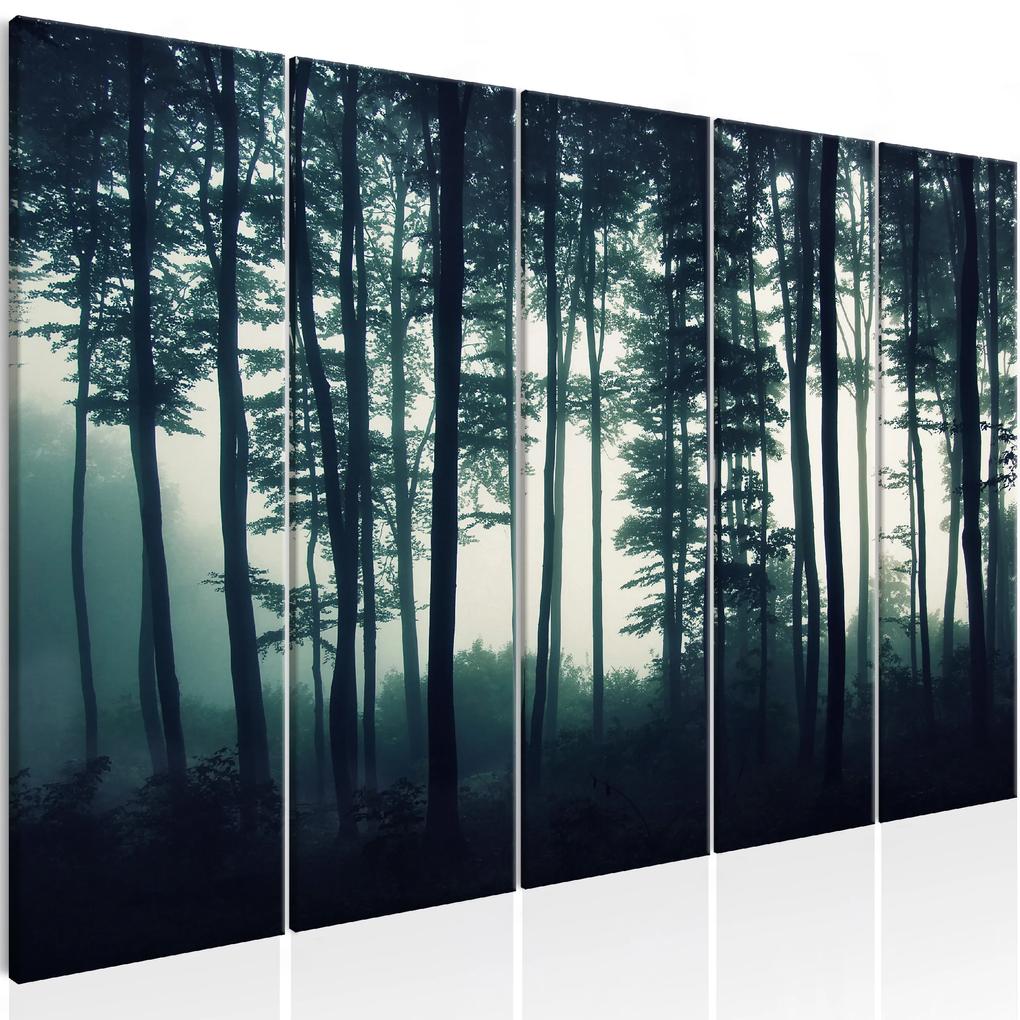 Artgeist Obraz - Dark Forest (5 Parts) Narrow Veľkosť: 200x80, Verzia: Na talianskom plátne