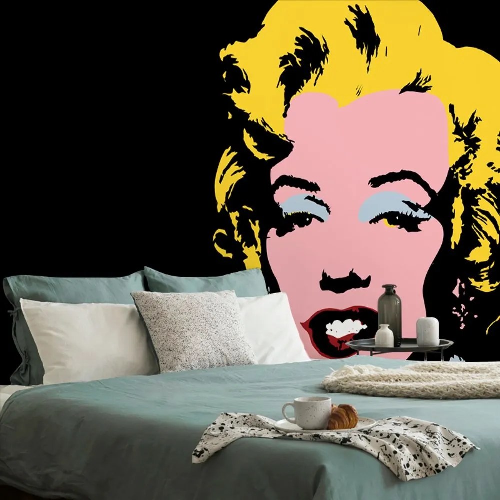 Tapeta pop art Marilyn Monroe na čiernom pozadí - 150x100