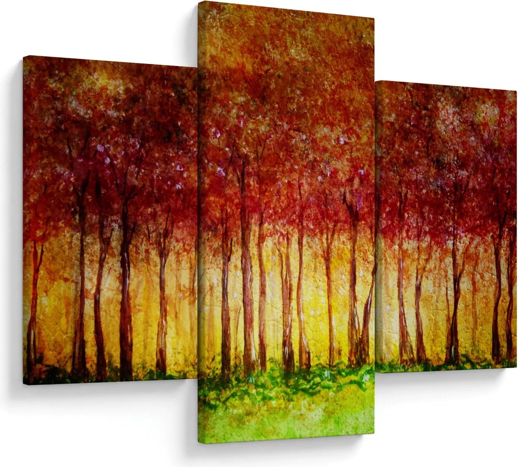 Obraz - Maľba listnatého lesa (90x60 cm)