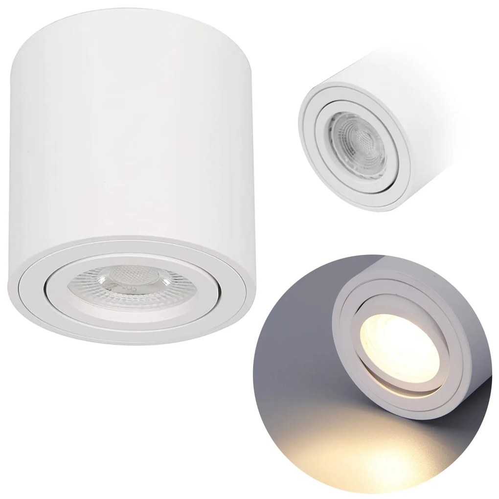 Toolight Toolight, bodová stropná-nástenná lampa 1xGU10 322117A, biela, OSW-08801