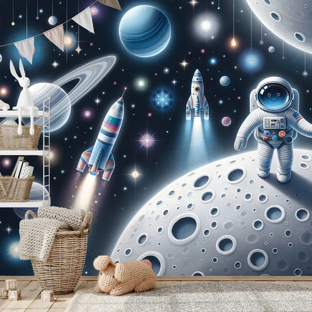 Tapeta detský vesmír s astronautmi