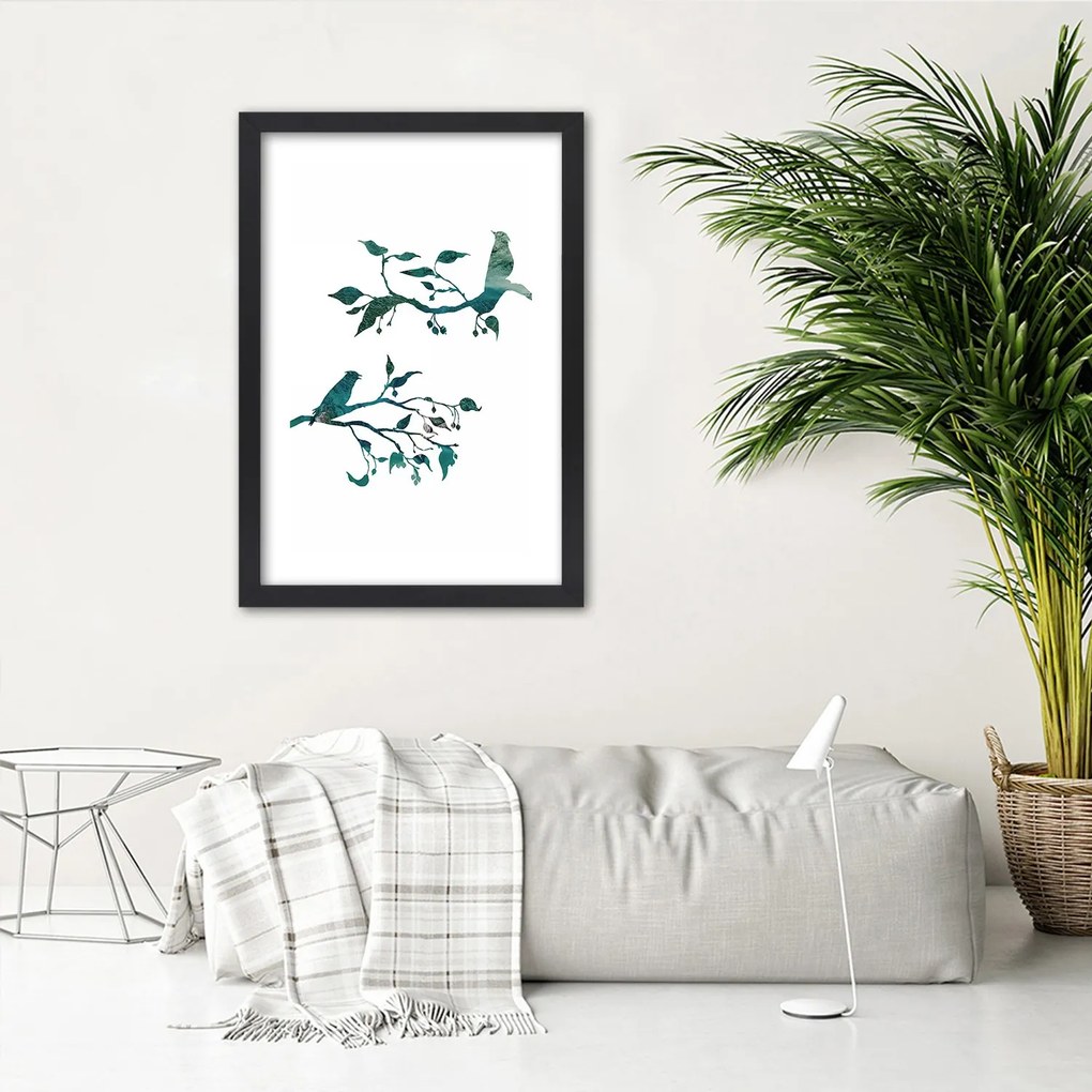Gario Plagát Vtáky na konároch Farba rámu: Bez rámu, Rozmery: 30 x 45 cm