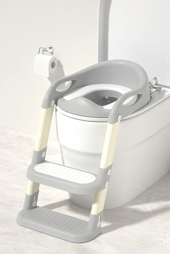 Detské schodíky 02 s nástavcom na WC sivé