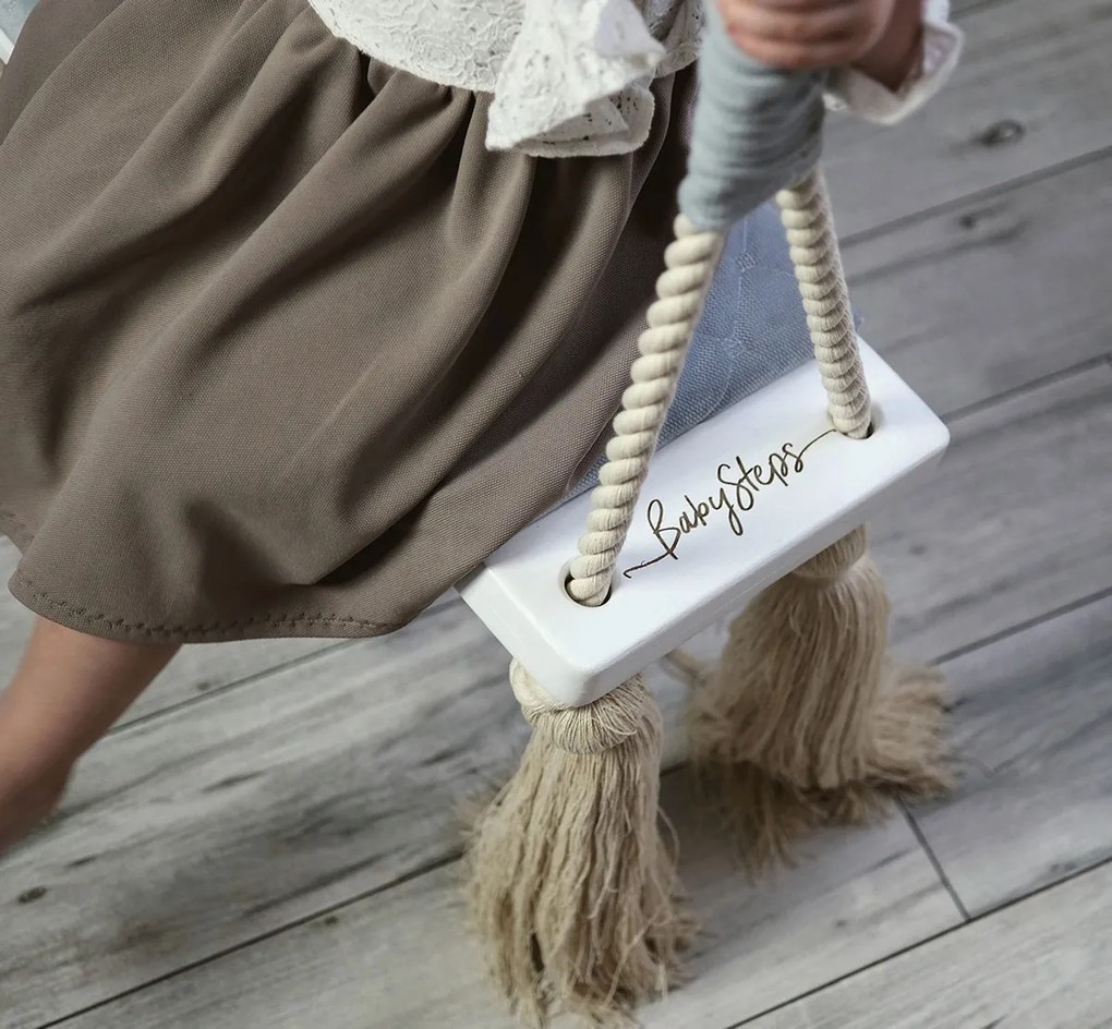 Interierová hojdačka BabySteps WoodSwing Sky Gray