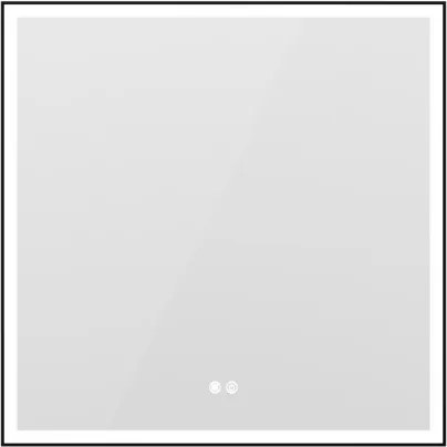 Erga Samira, LED zrkadlo 80x80cm v čiernom ráme, 2415 lm, 3 farby svetla, predné osvetlenie, ERG-V01-SAMIRA-8080-BK