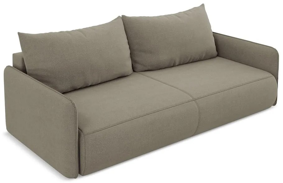 Béžová rozkladacia/s úložným priestorom pohovka 216 cm Nanea – Makamii