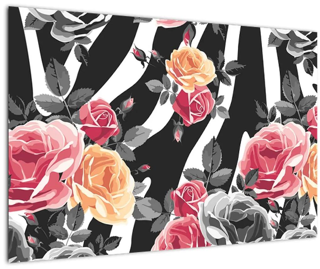 Obraz rozkvitnutých ruží (90x60 cm)