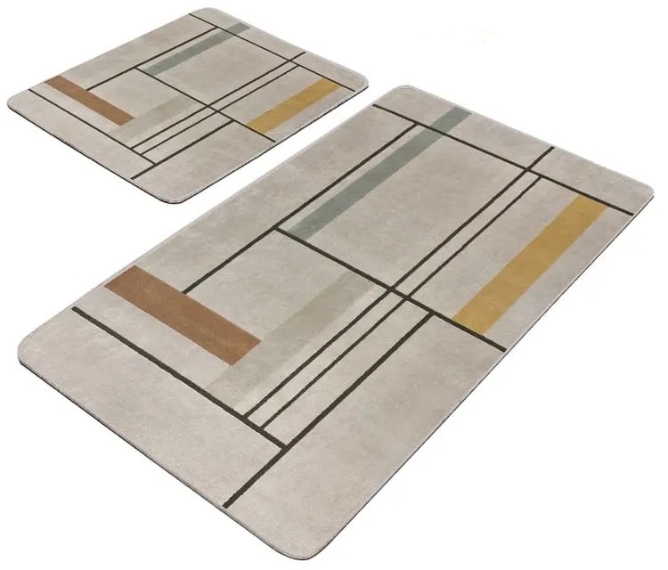 Svetlohnedé kúpeľňové predložky v súprave 2 ks 60x100 cm – Mila Home