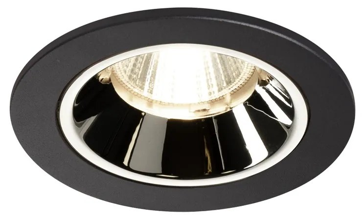 Stropné svietidlo SLV NUMINOS® DL S vnitřní LED zápustné stropné svietidlo čierna/chrom 4000 K 40° včetně listových pružin 1003822