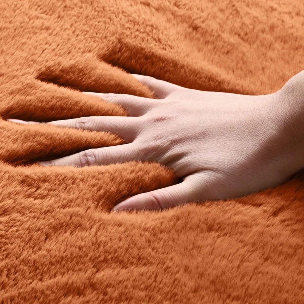 Tutumi Rea, Jedwabisty Wysoki Dywan Rabbit Brick-red, SHG-08803