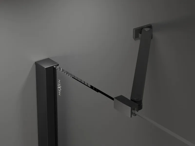 Mexen Velar Duo, posuvné dvere do otvoru 170x200 cm, 8mm číre sklo, čierna matná, 871-170-000-02-70