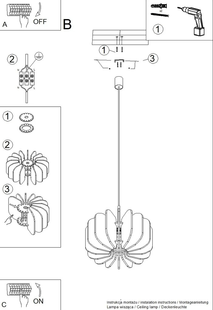 Závesné svietidlo Mula, 1x béžové plstené tienidlo, (fi 45cm)