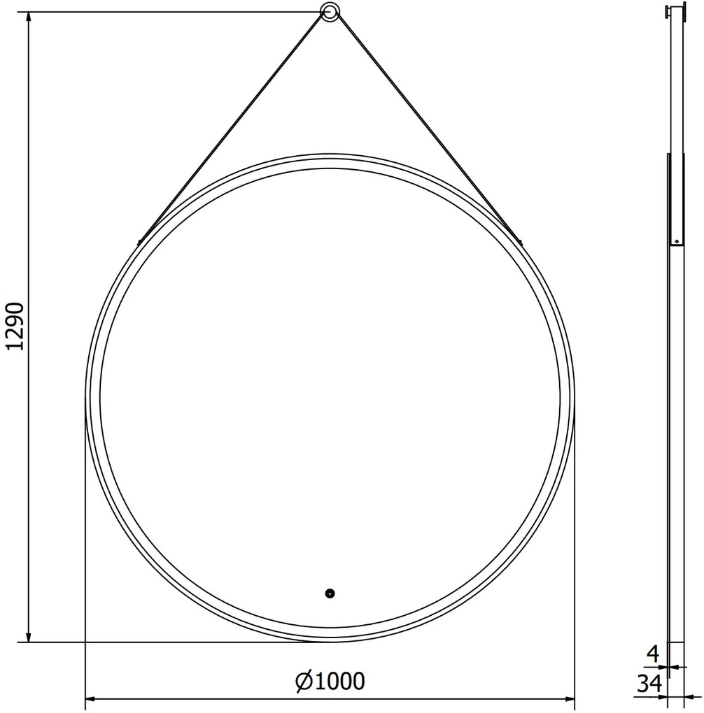 Mexen Reni, LED kúpeľňové zrkadlo s podsvietením 100x100 cm, 6000K, čierny rám, ochrana proti zahmlievaniu, 9812-100-100-611-70