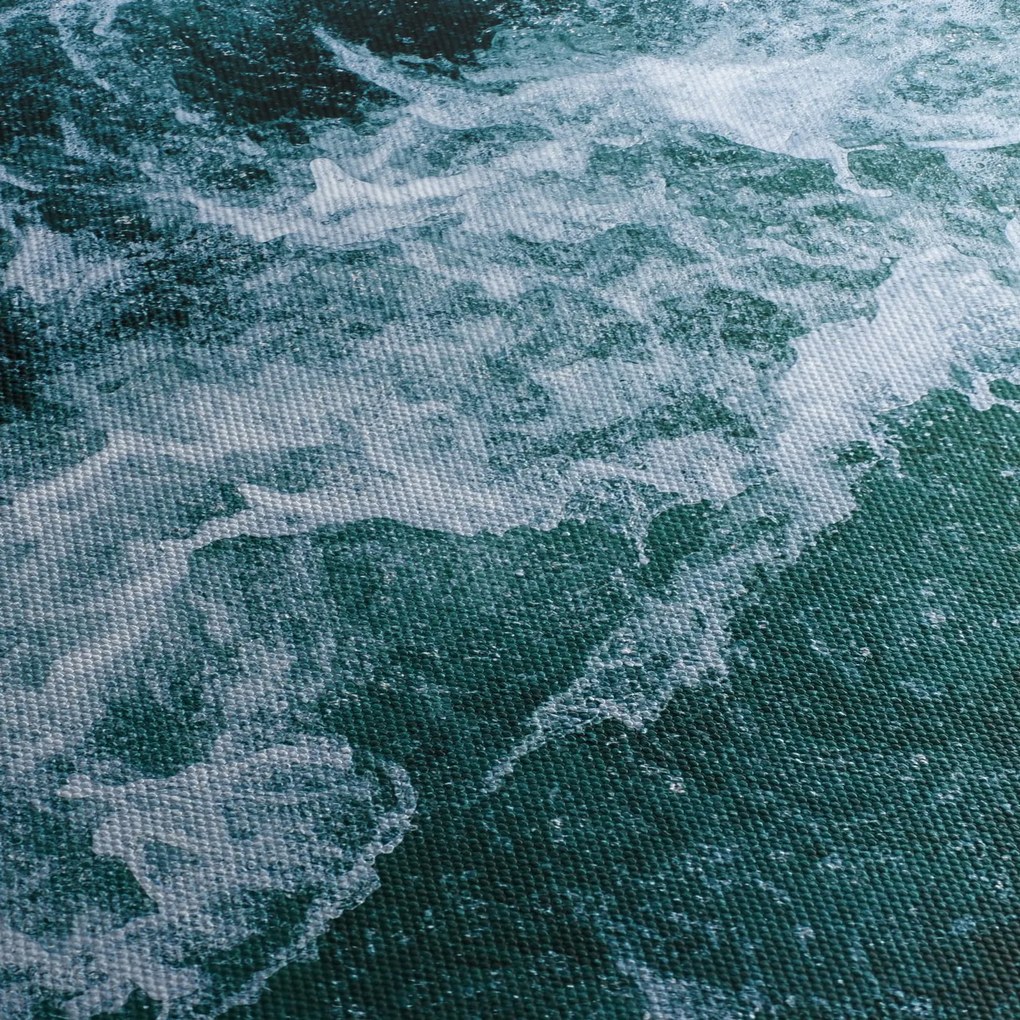 Obraz - Vlny oceánu (s hodinami) (90x30 cm)