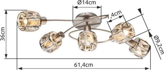 Globo 54356-5 - Prisadený luster KRIS 5xE14/40W/230V