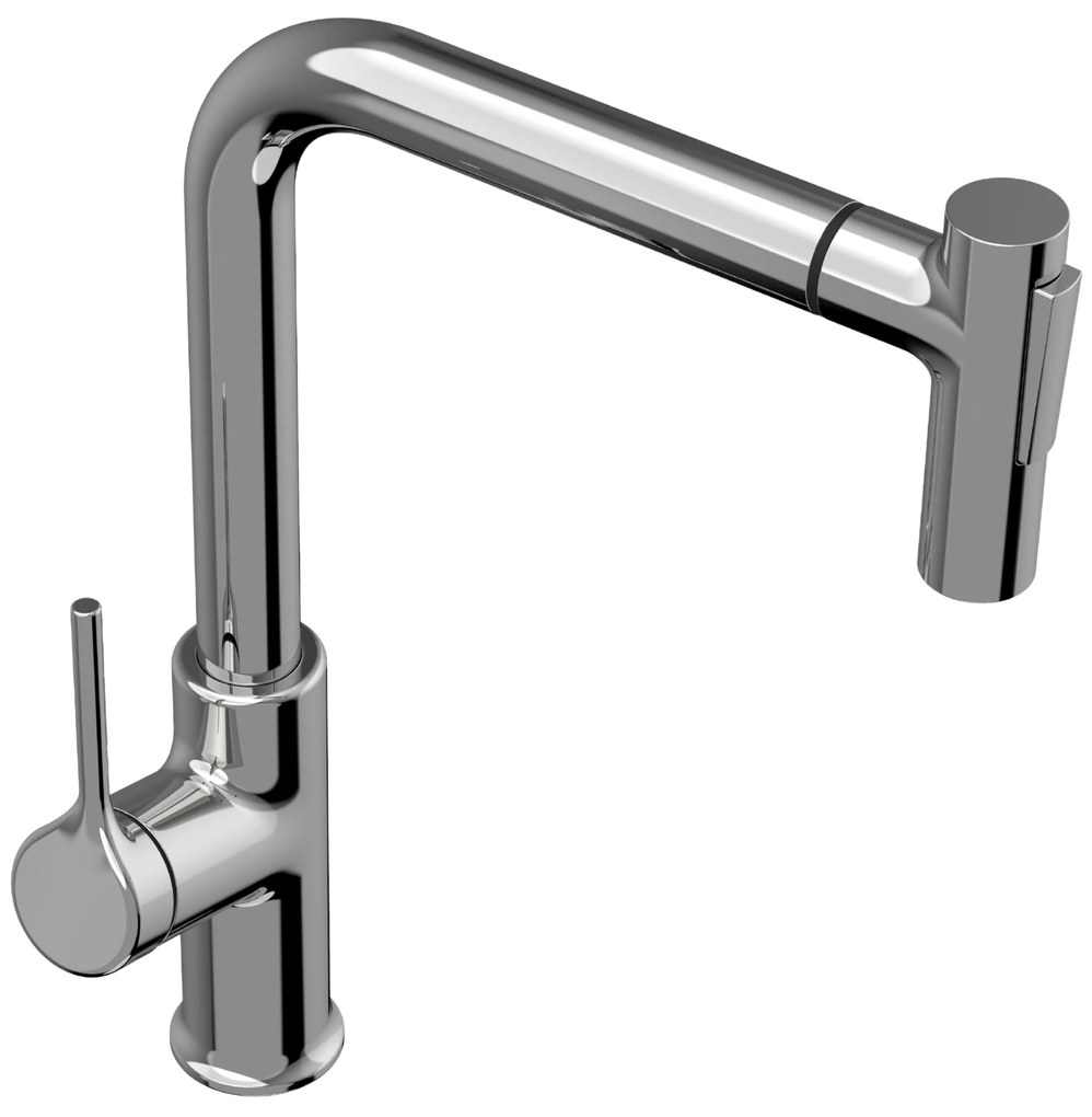 Invena Farsala, vysoká drezová batéria s 2-funkčnou výsuvnou výlevkou h-369, chrómová, INV-BZ-40-L01-S