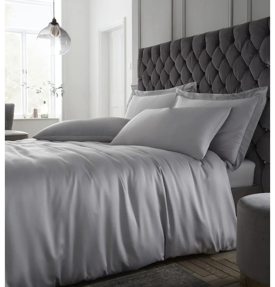 Sivé obliečky na dvojlôžko 200x200 cm Silky Soft - Catherine Lansfield