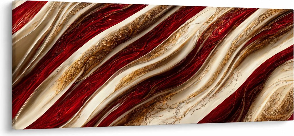Obraz - Zlato - biela textúra (120x50 cm)