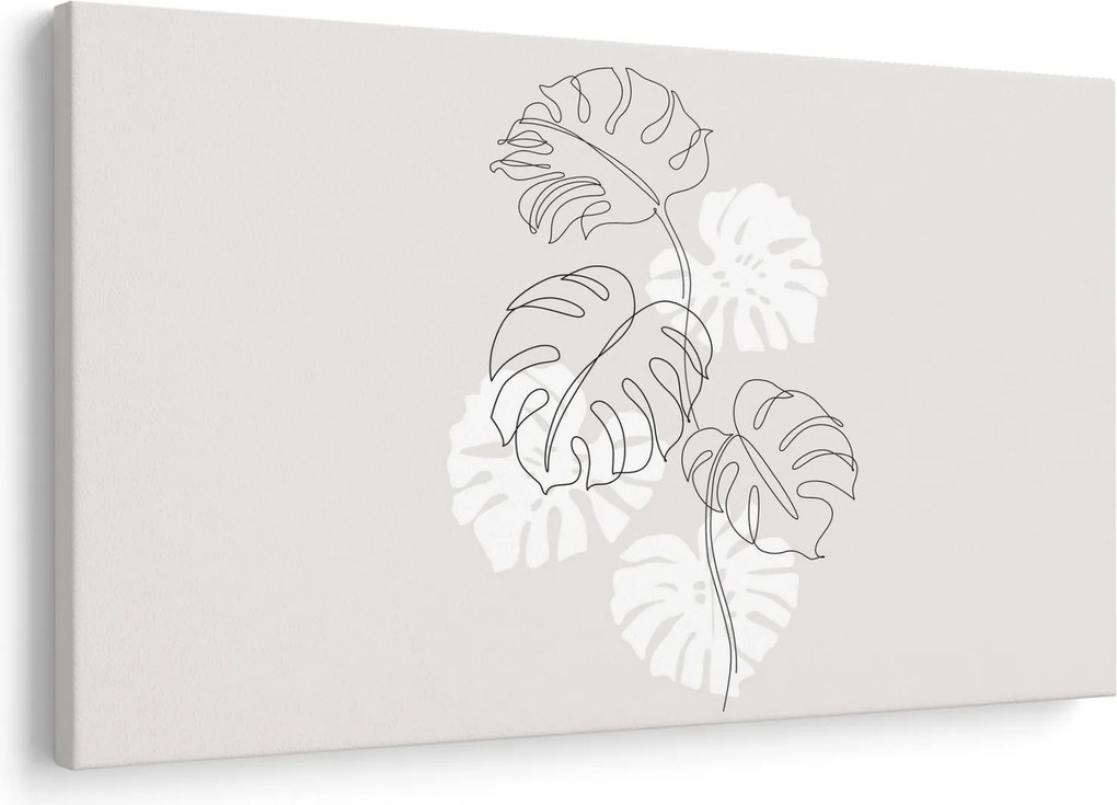 Obraz - Line art monstera N⁰3 (90x60 cm)