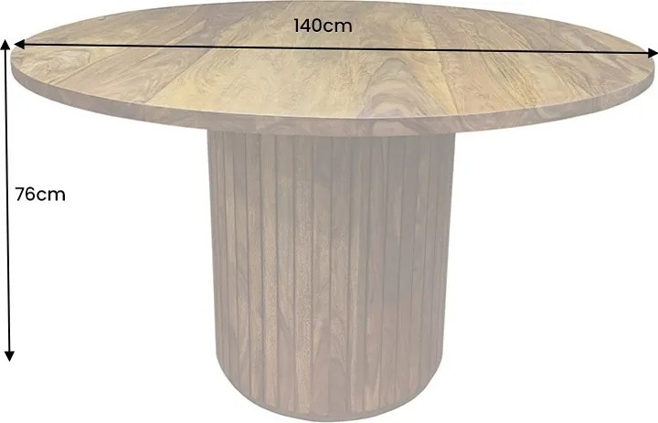 Okrúhly jedálenský stôl Raghuvir 140 cm Sheesham