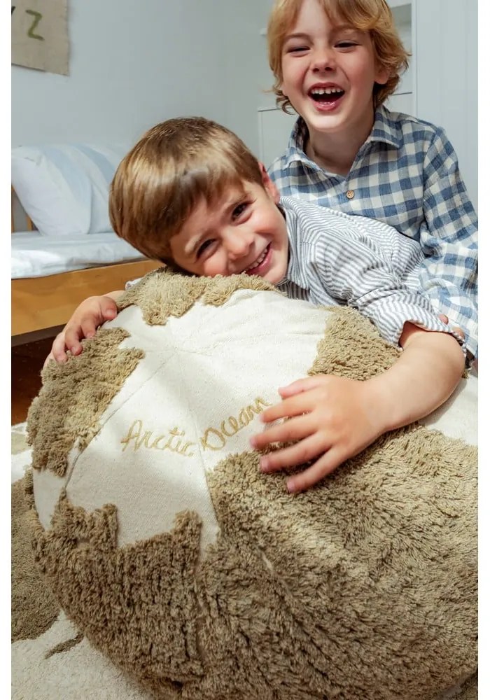 Zelený/krémový detský sedací vak World Map – Lorena Canals