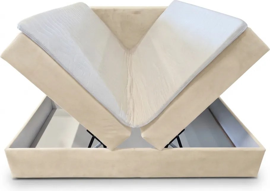 Čalúnená posteľ boxspring FORENA 140x200 cm staroružová Matrac: Bonell pružinová matrac