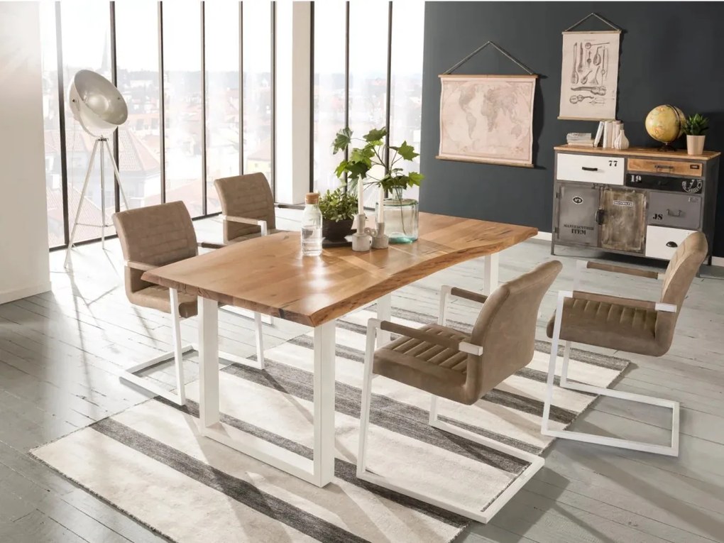 furniture-nabytek.cz - Masivní jídelní stůl Bullwer z akácie, lakovaný, hnědý – 230×100 cm